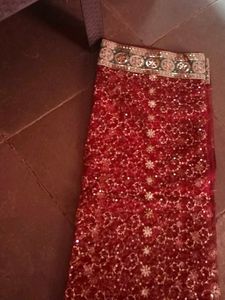 Maroon Sequin Saree