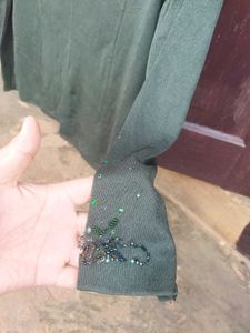 Embellished Mock Neck Top