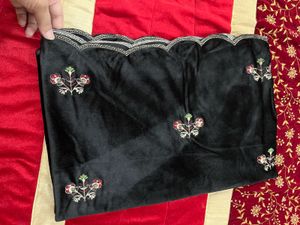 Elegant velvet Embroidered Kurta Set