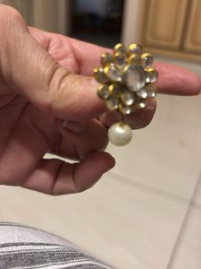 Two Vintage Floral Pearl Drop Earring