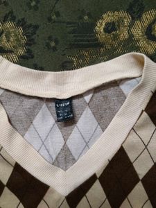 Argyle Knit Crop Top