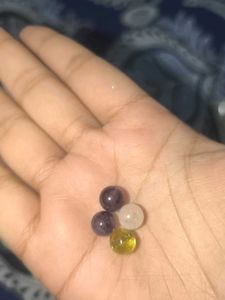 Real natural rose quartz, peridot and 2 amethyst