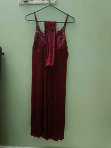 Sexy Transparent Maroon Nighty