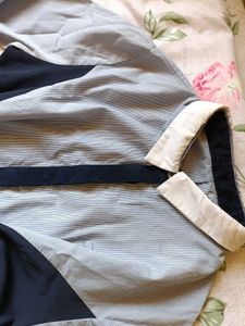 Striped Panel Button-Up Shirt