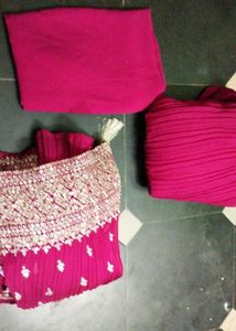 Pink sharara Pants With Kurta And Duppata