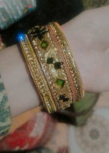 Elegant Gold-toned Bangle Set