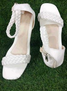 White Braided Heel