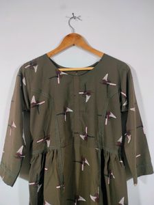 Coffee Brown Printed Casual Kurta (Women&#39;s)