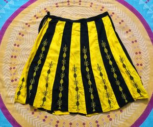 Striped Ethnic Wrapper Skirt