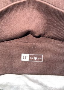 Brown Ribbed Sports Bra