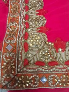 Elegant Pink Embroidered Saree