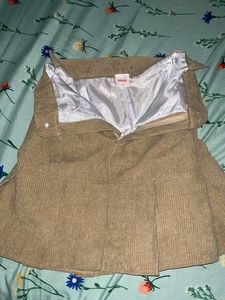 Corduroy Pleated Mini Skirt
