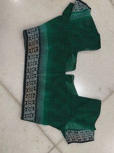 Green Saree with Complimentary Blouse Piece