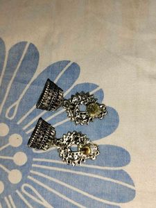 Silver Jhumka Earrings