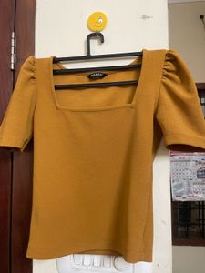 Mustard Yellow Wide Neck  Top