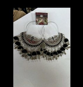 black oxidised earring