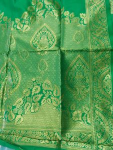 Green Banarasi Saree With Full Zari Work