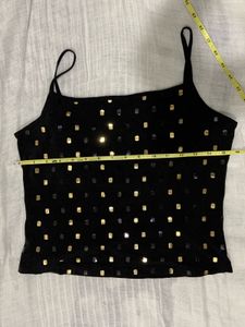 Gold &amp; Black Embellished Cami Top