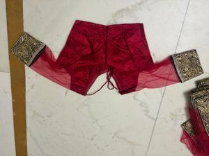 Elegant Red &amp; Black Saree