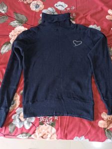 Cute Navy Turtleneck Sweater