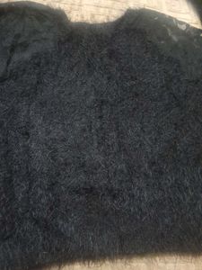 Black Fuzzy Lace Sweater