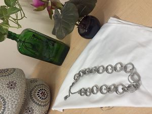 Chic Silver-Tone Link Chain Statement Necklace