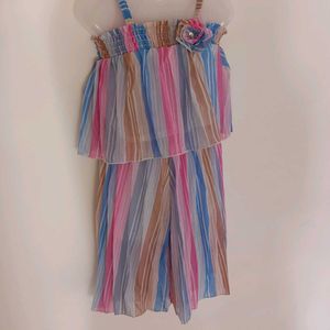 Striped Girls Jumpsuit