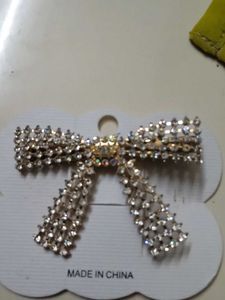 Rhinestone Bow Hair Clip