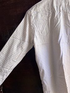 Louise Philippe - Beige Colour With Blue Linen Shi