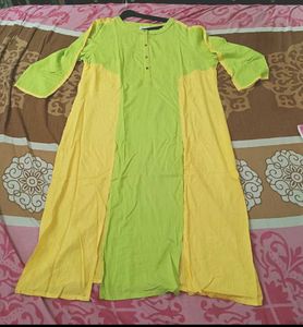Green & Yellow Kurta(Naari Brand)
