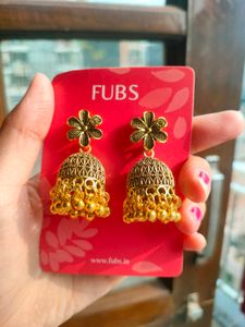Gold Jhumka Earrings