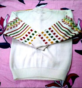 Cream Colour Full Sleeves Sweater