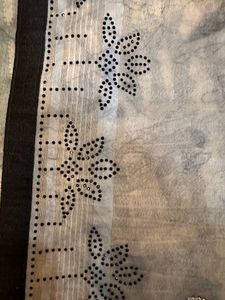 Elegant Black And Grey Saree