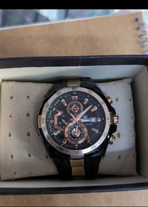 Edifice Black &amp; Gold Chronograph Watch