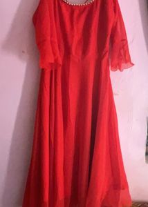 Red Anarkli Dress