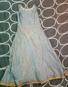 Elegant Grey Embroidered Gown