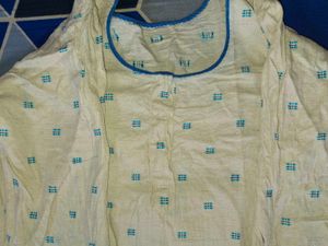 Blue And Off White Kurti
