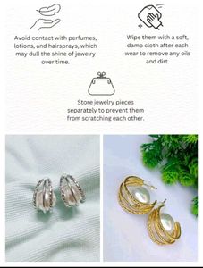 Combo 2 Pearl Hoop Earrings