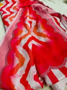 Stylish Saree With Multicoulers🌸🩷