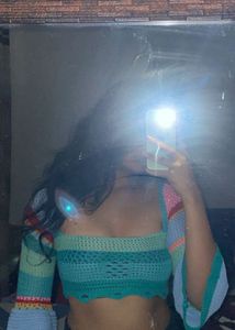 Crochet Knit Hollow Out Crop Top