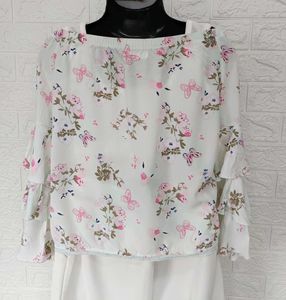 Imported Floral Offshoulder Top