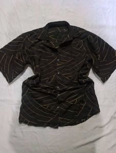 Abstract Print Button-Down Shirt