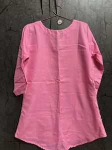 Embroidered Pink short Kurti