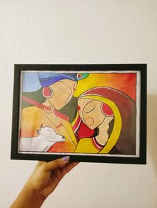 Radha Krishna Painting With Frame