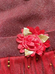 Red &amp; Silver Girls&#39; Party Dress