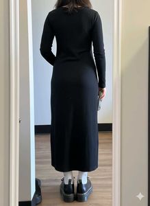 Korean Black Long Dress