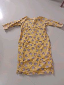Yellow Printed Kurta Set