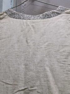 Beaded Cream Blouse
