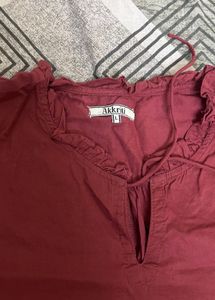 Burgundy Embroidered Blouse