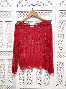 Cherry Breeze Open Knit Top C